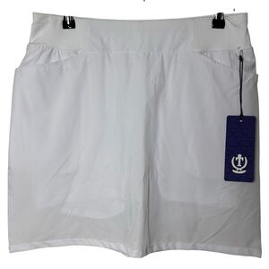 Tee Time Golf Skort Women Small Pull On Golf White Pickeball Tennis Pockets NWT